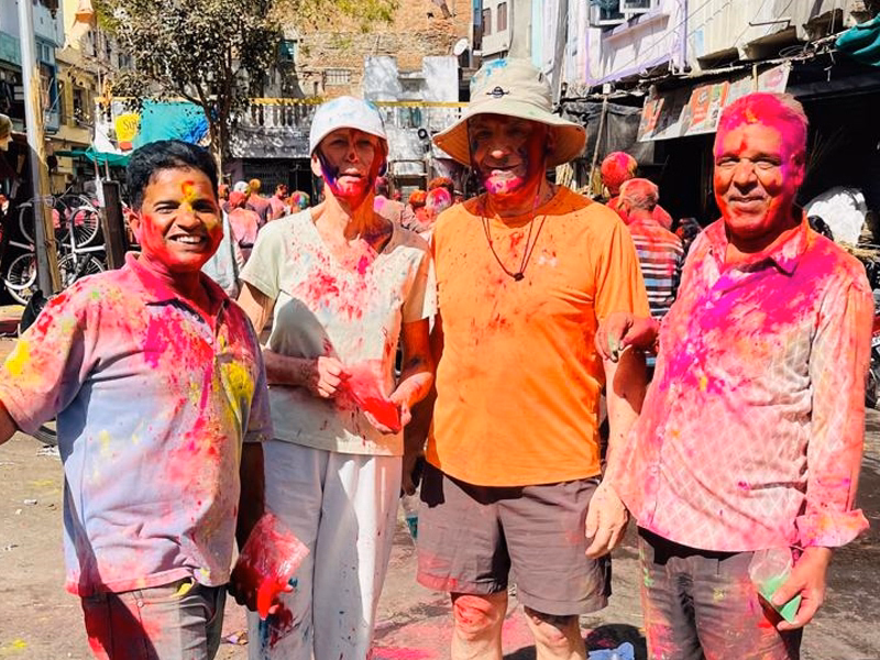 People celebrating Holi in India